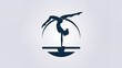 © Ol - Silhouette of female gymnast on balance beam. A minimalist design illustration of logo for gymnastics.