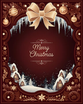 Festive Merry Christmas Frame Background | Holiday Design for Cards & Celebrations