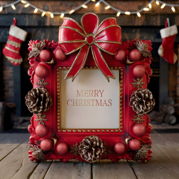 Festive Merry Christmas Frame Background | Holiday Design for Cards & Celebrations