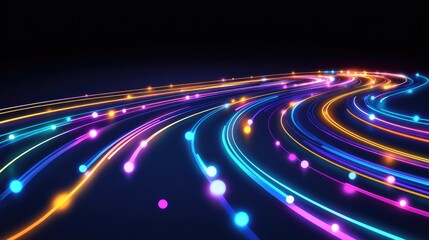 Poster - A vibrant digital scene featuring flowing lines, nodes, and data visualization perfect for AI and encryption themes.