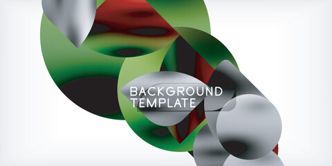 Poster - Color geometric shapes background shadow circles