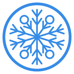 Wall Mural - Blue Snowflake flat icon vector isolated on white background.