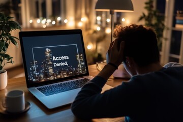 A person in front of a laptop displaying an 