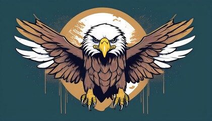 Aufkleber -  Simple vector eagle design with flat style and solid background for a cute kawaii grunge di_1(441)