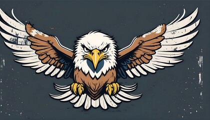 Aufkleber -  Simple vector eagle design with flat style and solid background for a cute kawaii grunge di_1(442)