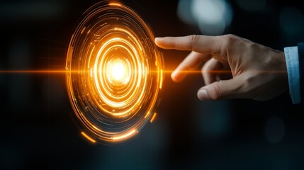 Poster - Digital Interaction with Light Energy Futuristic Setting Visual Art Technology Environment Close-up Viewpoint Innovation Concept