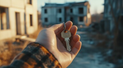 Poster - A person is holding a key in their hand
