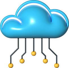 Wall Mural - Stylized Cloud Computing Graphic