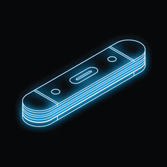 Poster - Blue glowing vr controller rendered on black background in isometric view