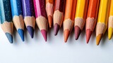 Crayon white background arrangement creativity.
