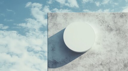 Poster - concrete minimalism with white circle: a simple yet striking minimalist composition features a circu