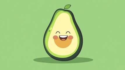 Canvas Print - A cartoon avocado with a big, happy smile.