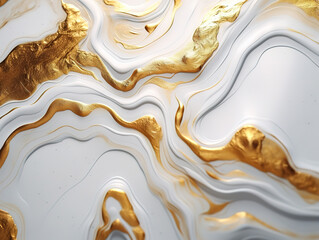 Wall Mural - Generous Marble drawing with white and gold paints