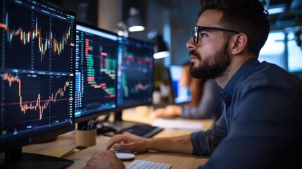 Aufkleber - Diverse Team Analyzing Data in Modern Office Environment