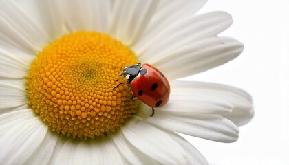 Poster - ladybug on camomile