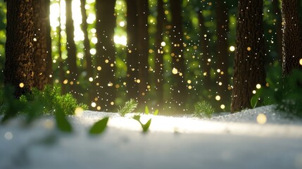 Aufkleber - Ethereal Winter Dusk in a Snowy Pine Landscape