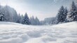 © Niklas - beautiful winter day in a serene snowy landscape background. fresh, untouched snow covers the ground,  in the background, snow-covered pine trees create a blurred backdrop