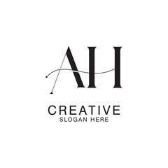 Wall Mural - Modern Creative AH Logo Design. icon initial Based Monogram and Letters in Luxury vector