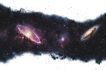 Wall Mural - a stellar expanse reveals the universe's grandeur, where stars and galaxies align, a cosmic dance in