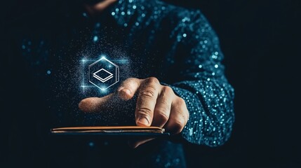 Poster - Futuristic Technology Concept with Holographic Display Interface