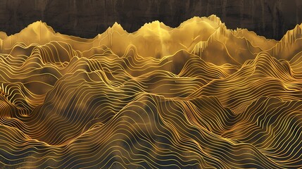 Wall Mural - Digital technology Gold line illustration poster background
