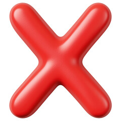 Poster - 3D The red X is a symbol of disapproval or rejection isolated on transparent or white background, png