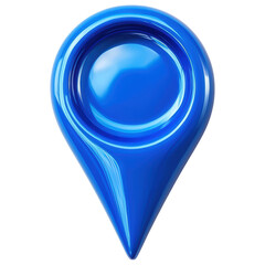 Poster - 3D A blue pointy object with a blue center isolated on transparent or white background, png