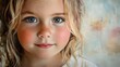 © duong - A Little Girl's Portrait With Soft, Blushing Cheeks and Gentle Eyes AI Generated