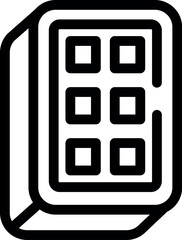 Poster - Simple black and white vector icon representing a waffle iron, perfect for websites or apps related to cooking and breakfast