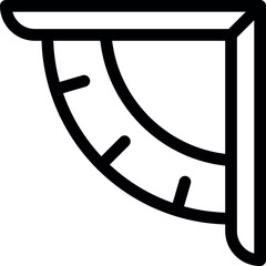 Poster - Simple black and white protractor for measuring angles, useful for geometry, engineering, architecture and technical drawing