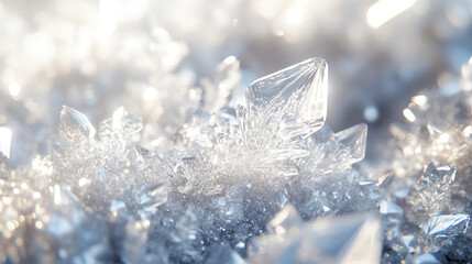 Poster - Intricate ice crystals form a stunning array of sharp points and delicate structures