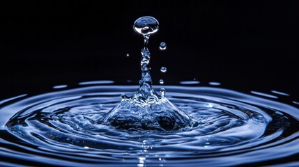 Poster - A drop of water is falling into a large body of water