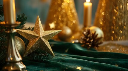 Canvas Print - Christmas star background.