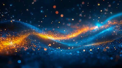 Abstract Blue Video Background with Stars, Street Banner Design