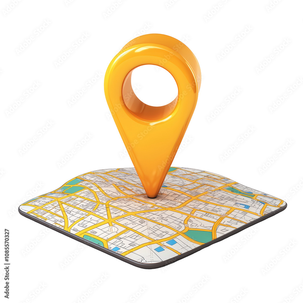 Map pointer 3d icon cartoon style floating on transparent background ...