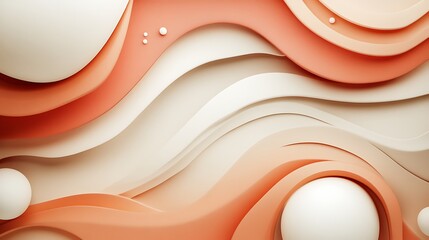 Abstract background with three dimensional shapes with bubbles ball