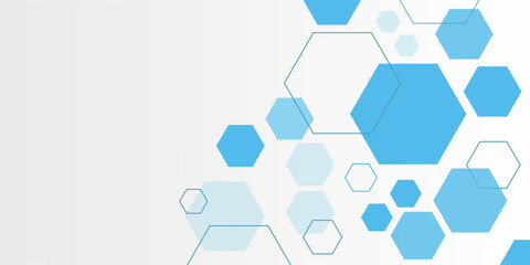 Wall Mural - abstract blue hexagon banner background. eps10 vector