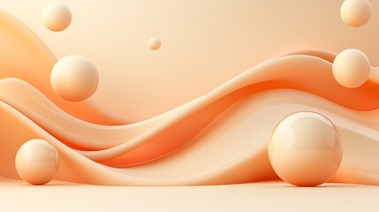 Abstract background with three dimensional shapes with bubbles ball