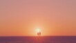 © Jakkarin - Journey of Love: Silhouettes Walking Hand in Hand at Captivating Beach Sunset