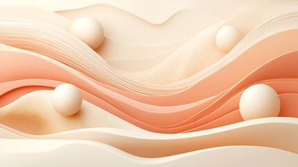 Abstract background with three dimensional shapes with bubbles ball