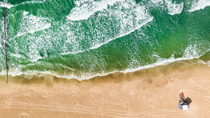 Wall Mural - Aerial view of coastline of the Baltic Sea in summer.