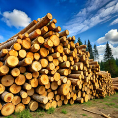 big pile of logs