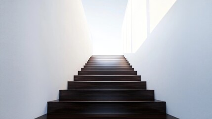 Poster - Bright Staircase Leading to Light with Minimalist Design and Clean Lines in Modern Architecture for Inspiring Concepts and Uplifting Imagery