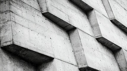 Poster - Close-Up of Raw Concrete Textures in Brutalist Style