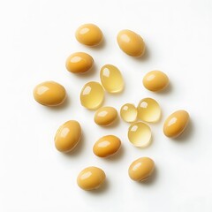 Soybean Oil isolated on white background, close up