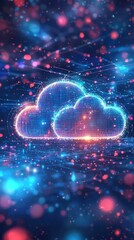 Poster - Digital Cloud Symbol for Data Storage Concept