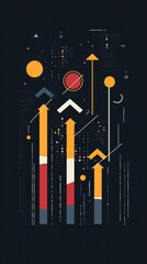 Poster - Minimalistic Business Graph Illustration