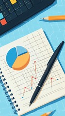 Poster - Minimal Illustration of Business Plan on Notepad