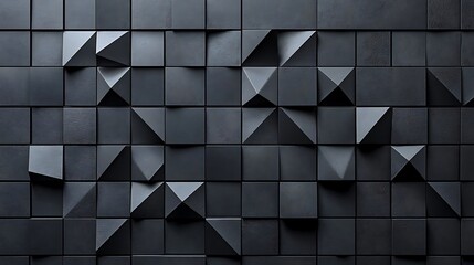 Abstract black geometric background with a dark shape pattern