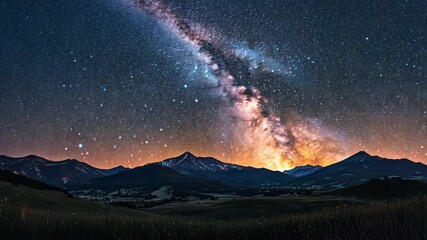 A beautiful night sky with a large milky way
